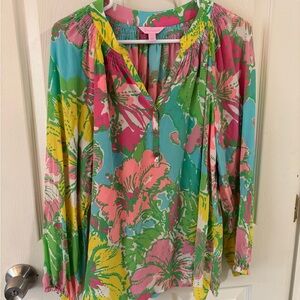 Lilly Pulitzer Silk Elsa Top size Large
